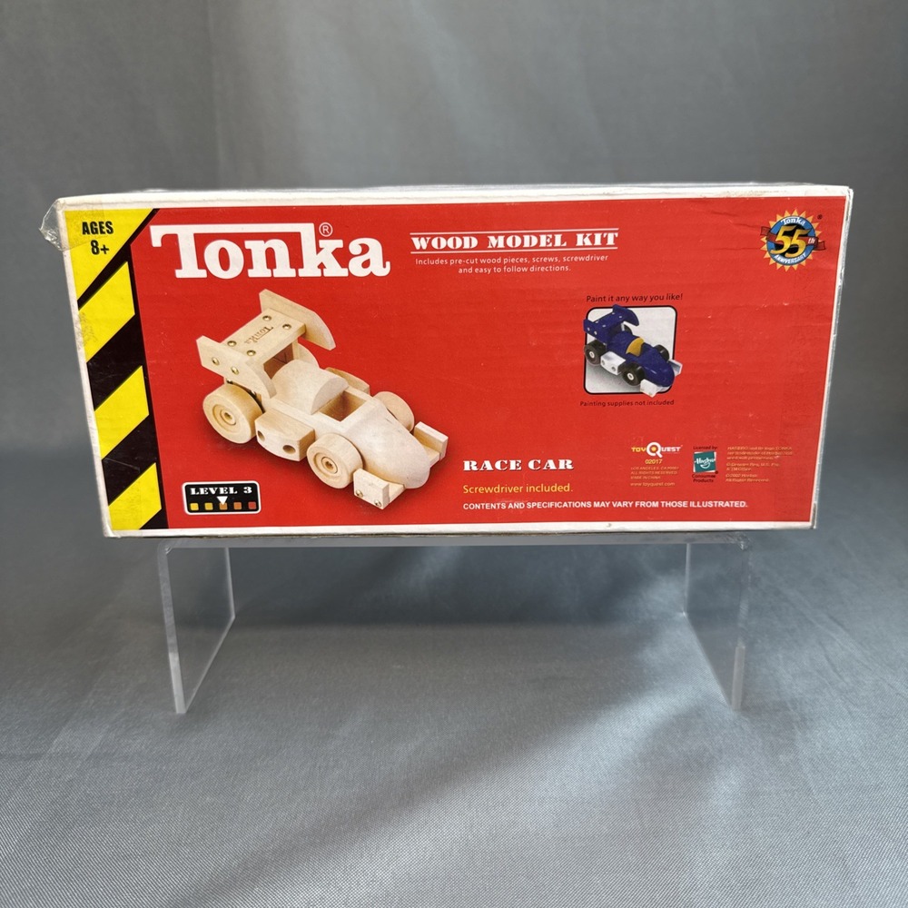 Vintage Tonka Wood Model Kit Race Car Level 3 New In Box 2002 Hasbro Ages 8+‎